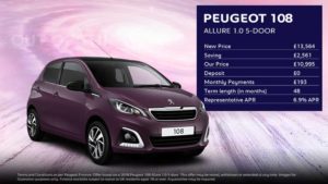 108 Allure 5-door · £193 per month with £0 deposit