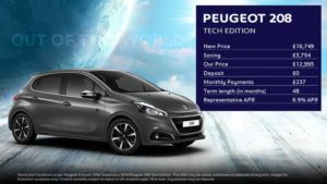 208 Tech Edition · £237 per month with NO deposit