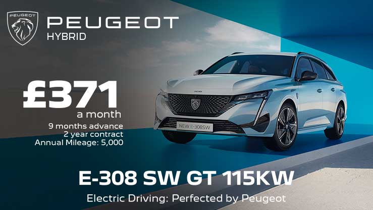 Headline Offer: 308 SW GT 115KW Auto on 2 year personal contract hire